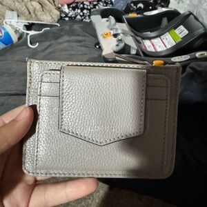 Lodis Gray Leather Card Holder
